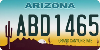 AZ license plate ABD1465