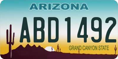 AZ license plate ABD1492