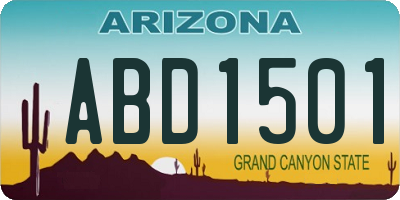 AZ license plate ABD1501
