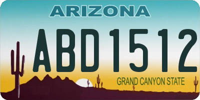 AZ license plate ABD1512