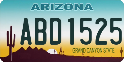 AZ license plate ABD1525