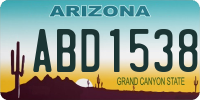 AZ license plate ABD1538