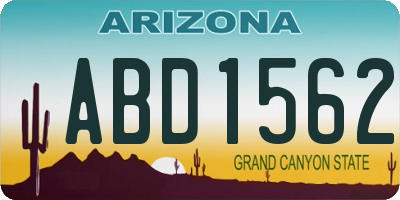 AZ license plate ABD1562