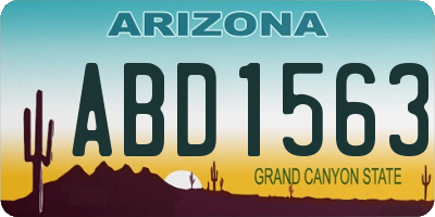 AZ license plate ABD1563