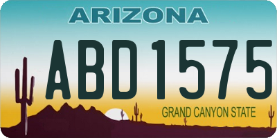 AZ license plate ABD1575