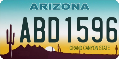 AZ license plate ABD1596