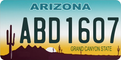 AZ license plate ABD1607