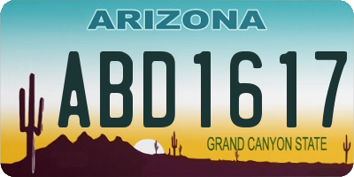 AZ license plate ABD1617