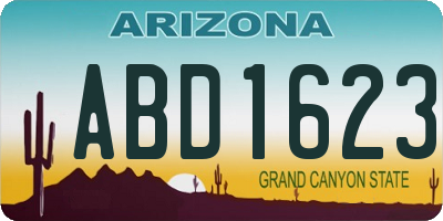 AZ license plate ABD1623