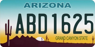 AZ license plate ABD1625