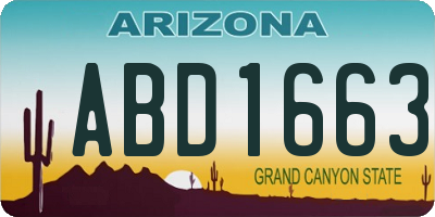 AZ license plate ABD1663