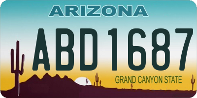 AZ license plate ABD1687