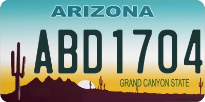 AZ license plate ABD1704