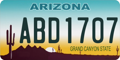 AZ license plate ABD1707