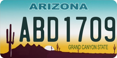 AZ license plate ABD1709