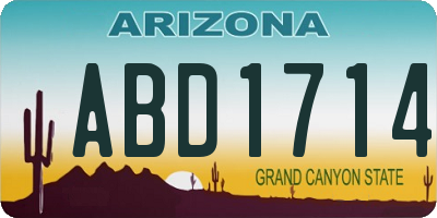 AZ license plate ABD1714