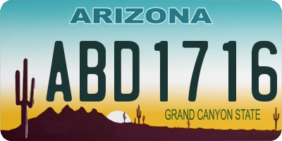 AZ license plate ABD1716