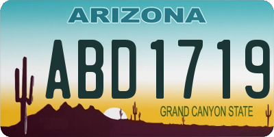 AZ license plate ABD1719
