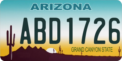 AZ license plate ABD1726