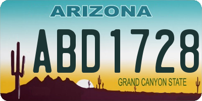 AZ license plate ABD1728