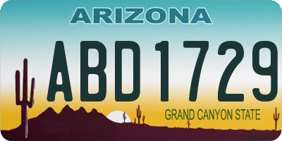 AZ license plate ABD1729