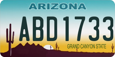 AZ license plate ABD1733