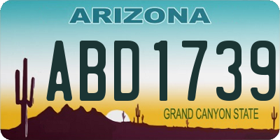 AZ license plate ABD1739