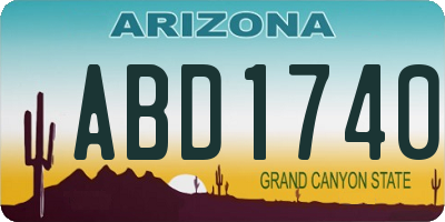 AZ license plate ABD1740