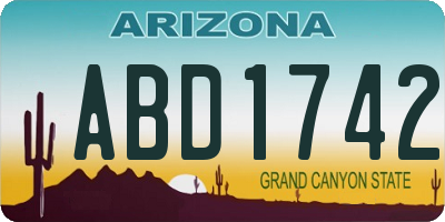 AZ license plate ABD1742