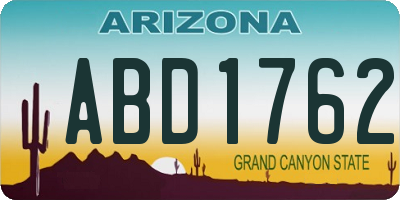 AZ license plate ABD1762