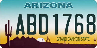 AZ license plate ABD1768