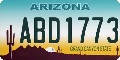 AZ license plate ABD1773