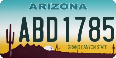 AZ license plate ABD1785