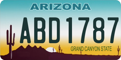 AZ license plate ABD1787