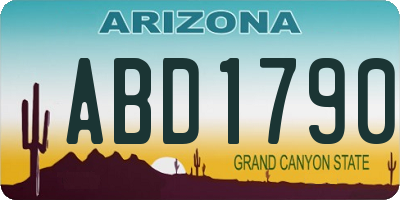 AZ license plate ABD1790