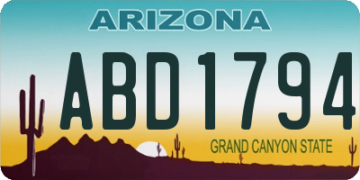 AZ license plate ABD1794