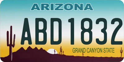 AZ license plate ABD1832
