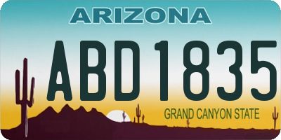 AZ license plate ABD1835