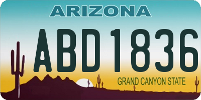 AZ license plate ABD1836