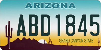 AZ license plate ABD1845