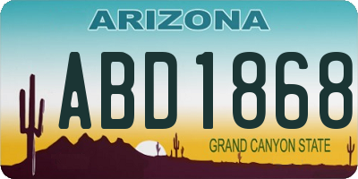 AZ license plate ABD1868
