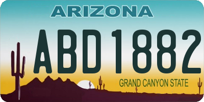 AZ license plate ABD1882