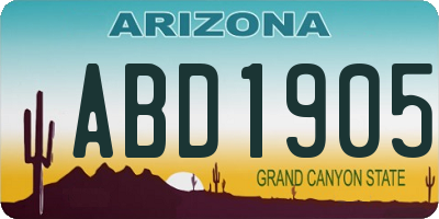 AZ license plate ABD1905