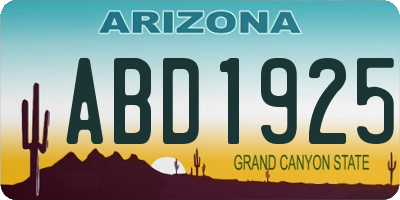 AZ license plate ABD1925