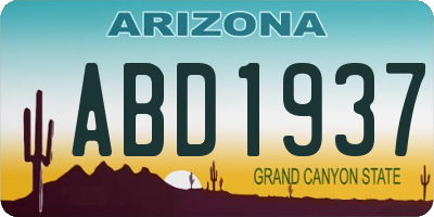 AZ license plate ABD1937