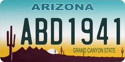 AZ license plate ABD1941