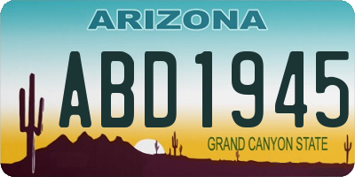 AZ license plate ABD1945