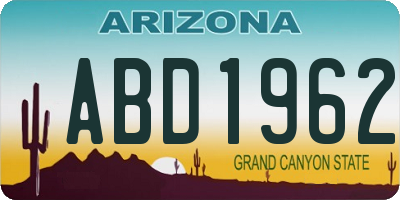AZ license plate ABD1962