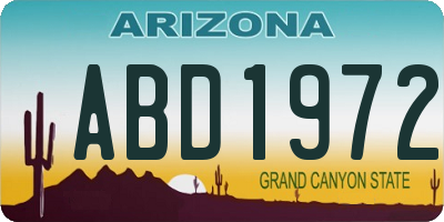 AZ license plate ABD1972
