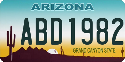 AZ license plate ABD1982